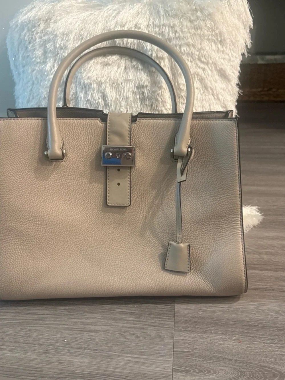 Michael Kors Beige Leather Shoulder Bag Set - Handbag, Crossbody & Wallet